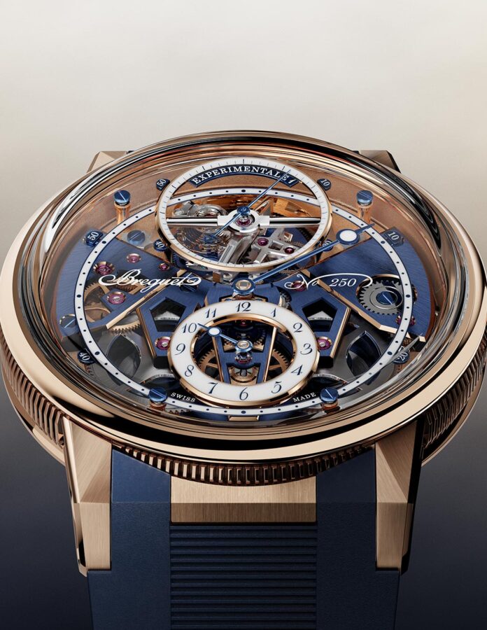 Detalle frontal del Breguet Expérimentale 1 con su tourbillon magnético de 10 Hz y esfera de zafiro