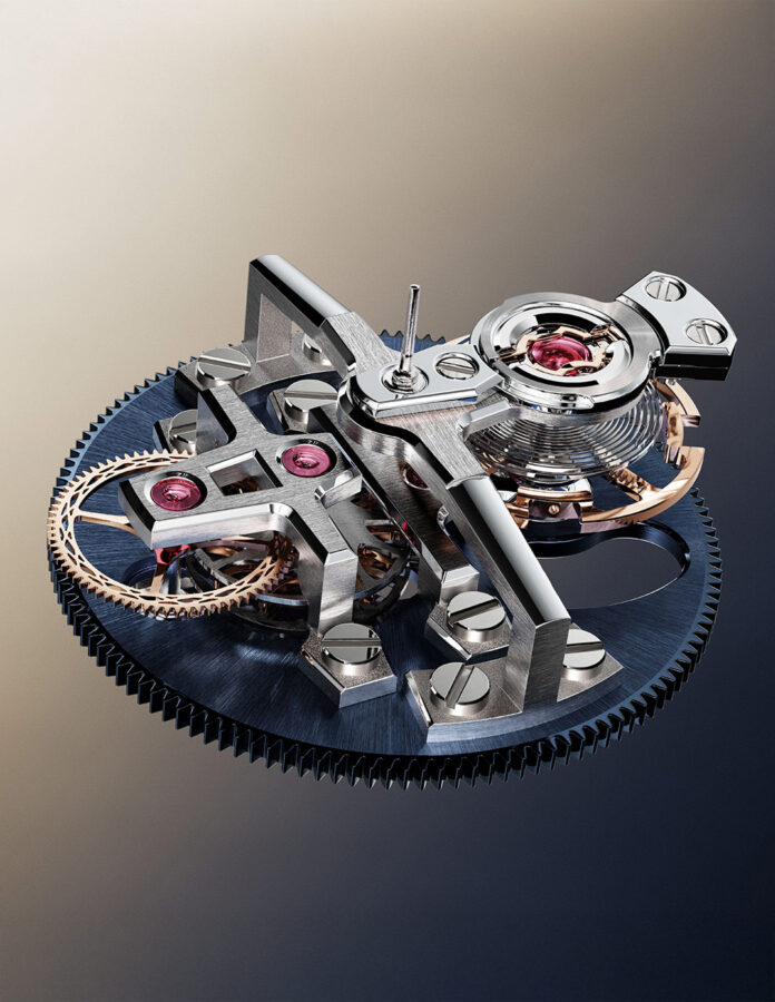 Primer plano del tourbillon magnético de 10 Hz del Breguet Expérimentale 1