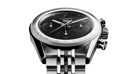 Reloj TAG Heuer Carrera Chronograph x fragment Limited Edition con esfera negra y diseño glassbox.