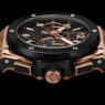 Movimiento Unico MHUB1280 de Hublot visto a través del fondo de zafiro