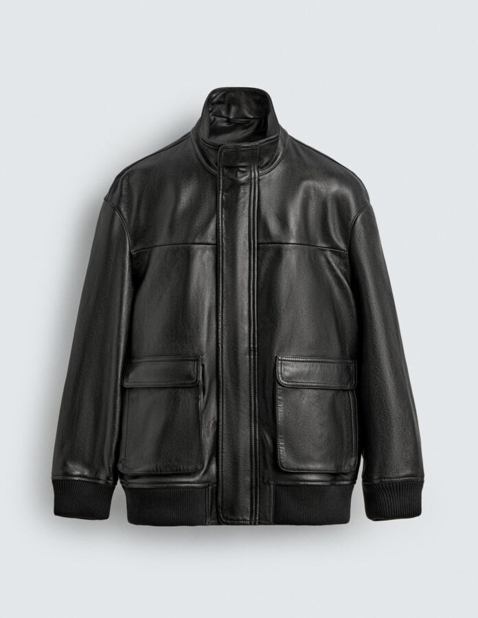 cazadora piel hombre Zara