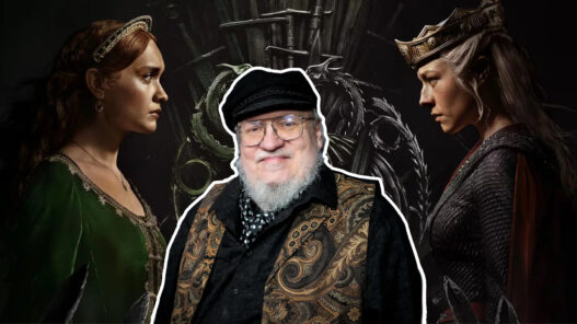 Rhaenyra Targaryen y Alicent Hightower en un poster promocional de La casa del dragón, secuela de Juego de Tronos.