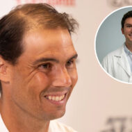 José Margalejo, especialista en tricología: "Esta es la razón por la que a Rafa Nadal se le ha caído el pelo después de su trasplante capilar y que tú puedes evitar" Imagen destacada de un artículo sobre el cuidado del cabello y los transplantes capilares con Rafael Nadal con poco pelo y el dr. Margalejo de la clínica Insparya