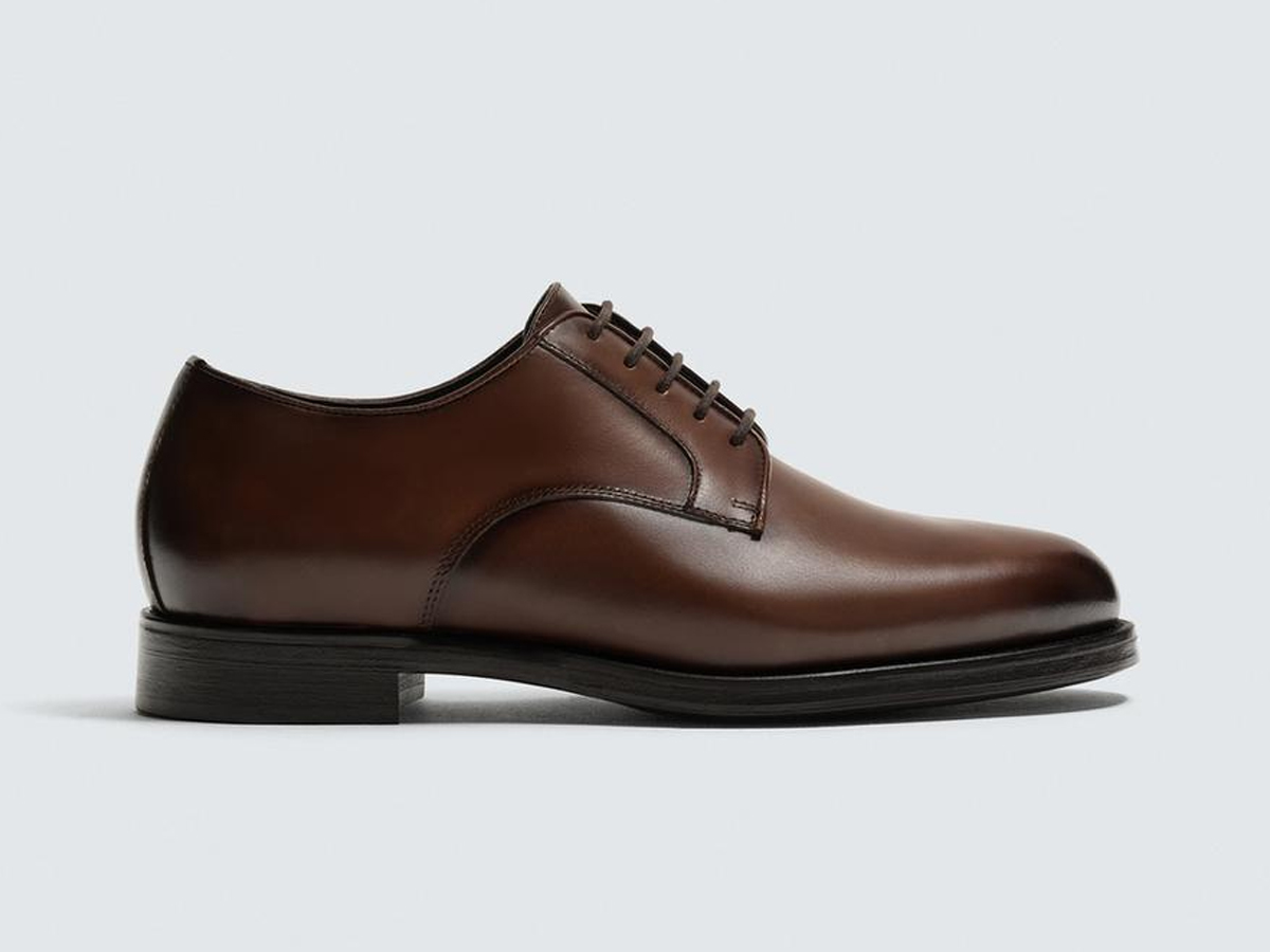 Zapatos de vestir estilo derby color marrón claro para hombre