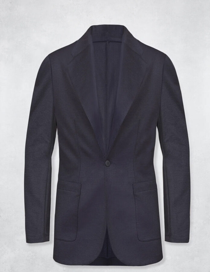 Chaqueta azul marino de Mr. AB con corte ceñido y tejido técnico sin arrugas