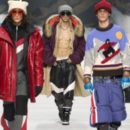 El desfile de Dsquared2 para hombre convierte la montaña en el destino más deseado para el próximo otoño/invierno 2026 Collage de diferentes modelos masculinos desfilando durante el desfile de la marca Dsquared2 temporada otoño invierno 2026