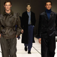Qué ha pasado en el primer desfile de Giorgio Armani sin Giorgio Armani Collage que muestra a diferentes modelos durante el desfile de Giorgio Armani hombre otoño/invierno 2026-2027