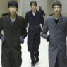 Collage que muestra a diferentes modelos masculinos desfilando durante el desfile de Prada para hombre otoño 2026