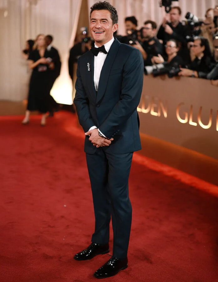 Orlando Bloom posa en la alfombra roja de los Globos de Oro 2026