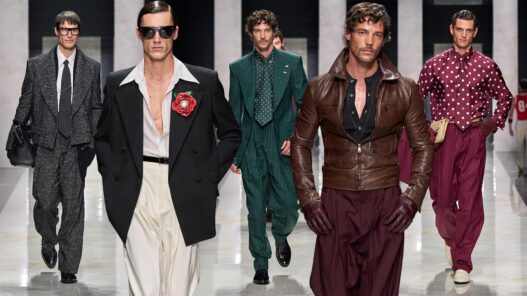 Emilio Flores, Carlos Galobart, Jorge Román, Edu Román y Pau Ramis desfilando para Dolce & Gabbana 2026