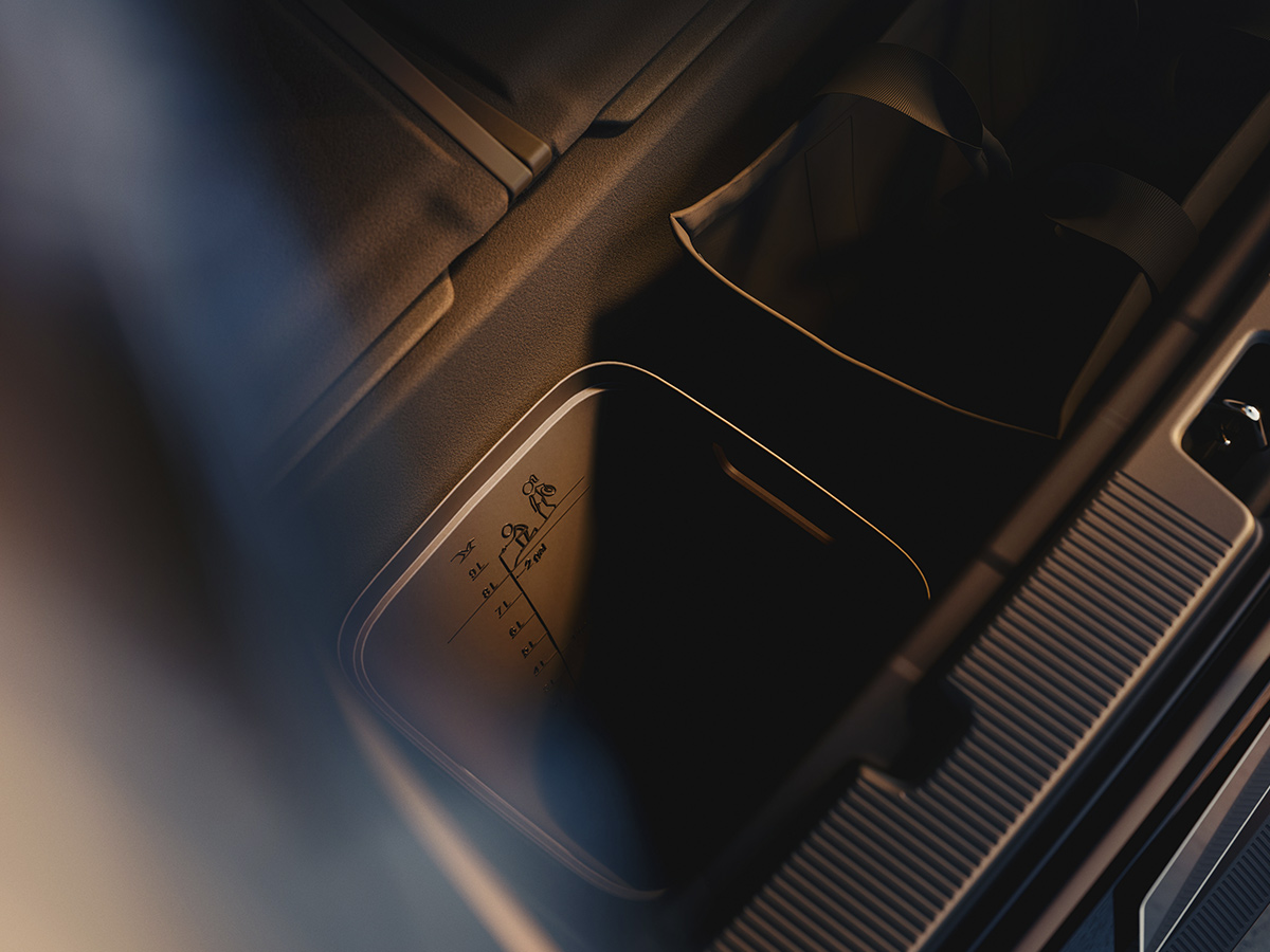 Volvo EX60 Almacenamiento inteligente interior