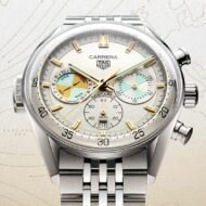 TAG Heuer acaba de presentar un reloj que rescata una función olvidada de la relojería náutica (y que es una auténtica joya para hombres) TAG Heuer Carrera Seafarer esfera champán con detalles Intrepid Teal y brazalete de acero