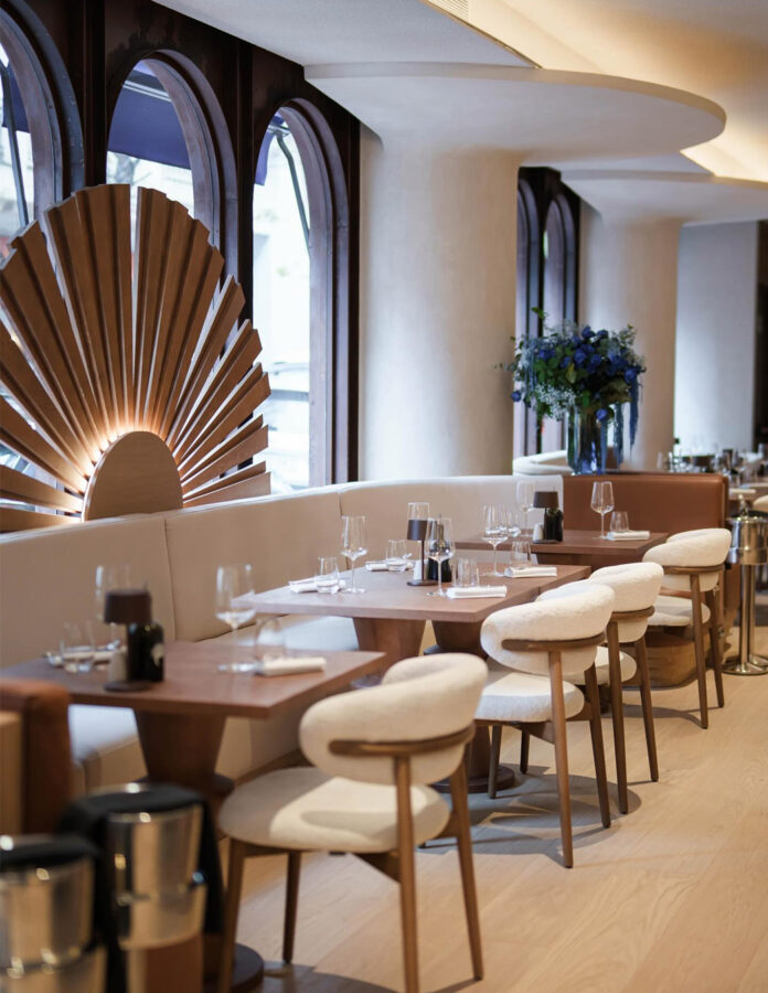 Comedor de la braserie Nota Blu, en Madrid.