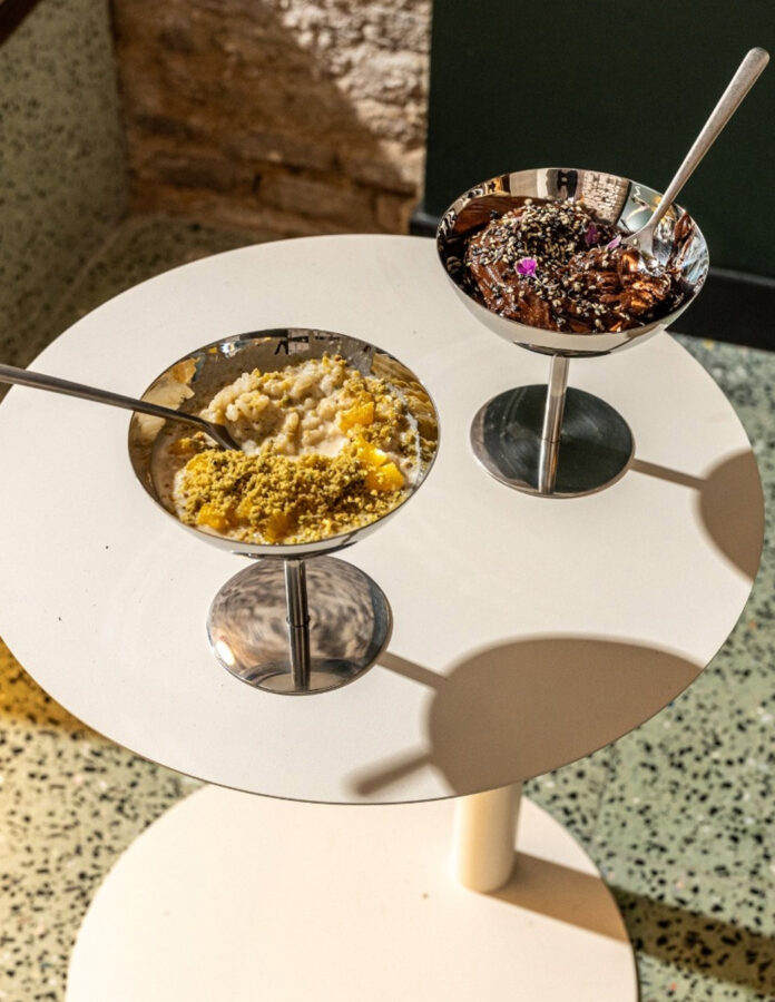 Postre de arroz con leche del restaurante Obe de Madrid