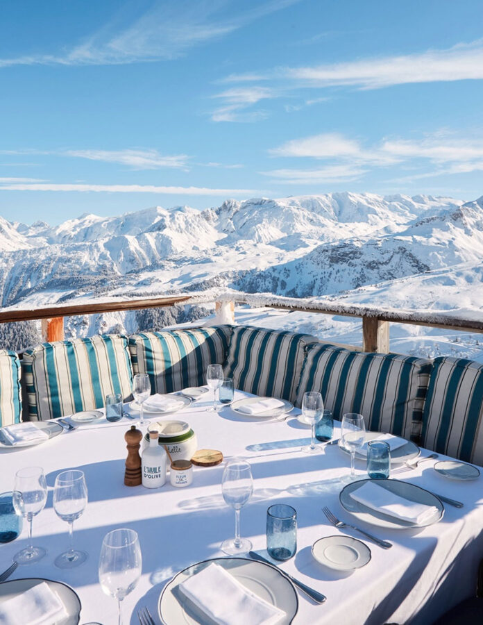Terraza del restaurante Bagatelle, en Courchevel 1850.