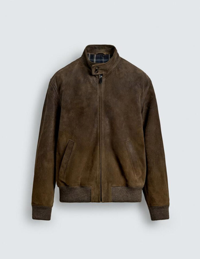 Cazadora de piel de ante marrón de Zara colección Origins 2026.