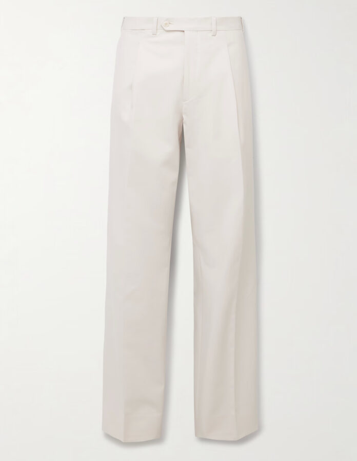 Pantalones blancos anchos plisados de hombre Saman Amel