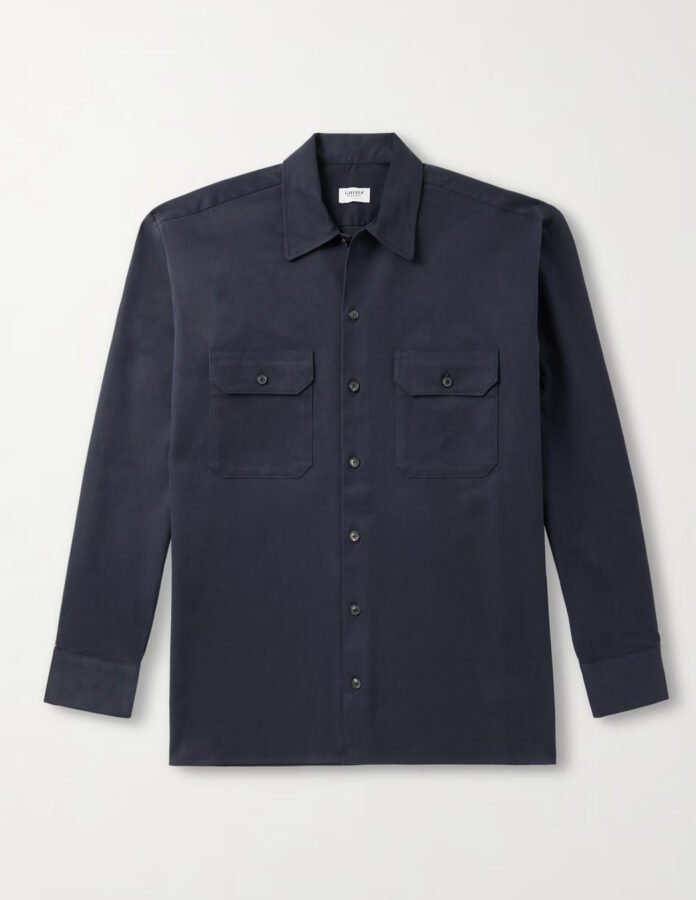 Camisa azul marino de hombre Ghiaia Cashmere