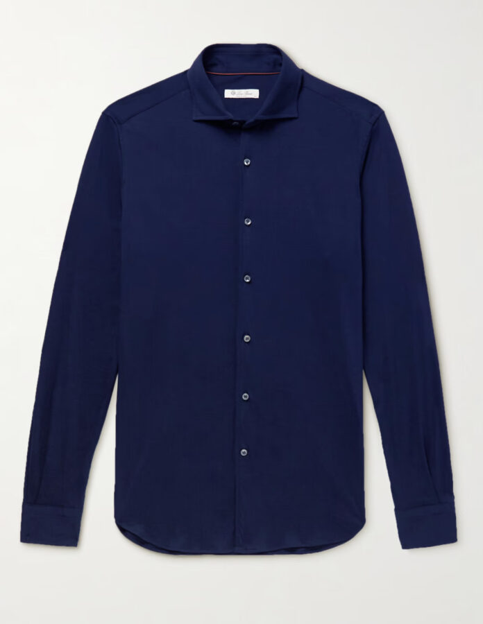 Camisa azul marino de hombre de Loro Piana de manga larga