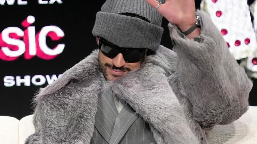 Bad Bunny durante la conferencia de prensa del Apple Music Super Bowl LX Halftime Show febrero de 2026