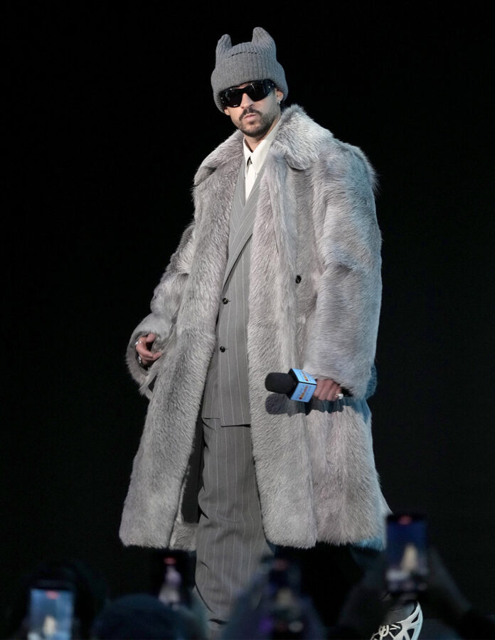 Bad Bunny durante la presentación de su participación en la Super Bowl 2026