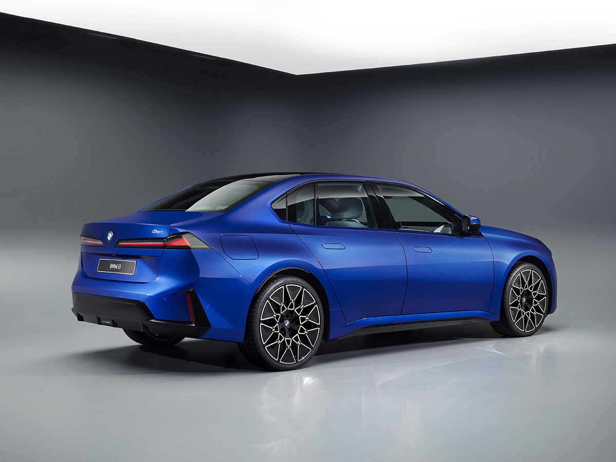 BMW i3 azul Trasera