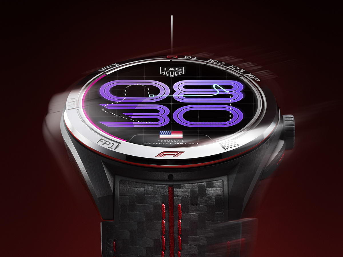 TAG Heuer Connected Calibre E5 45mm x Formula 1 con diseño exclusivo del Gran Premio de Las Vegas
