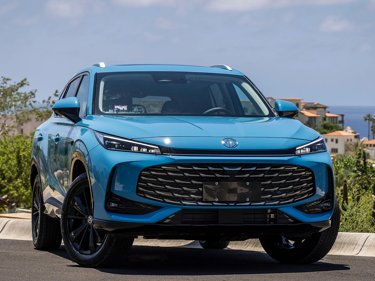 MG HS PHEV azul visto de frente