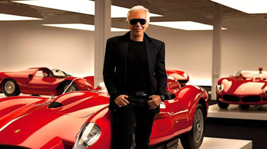 Ralph Lauren posa en su garaje con uno de sus coches