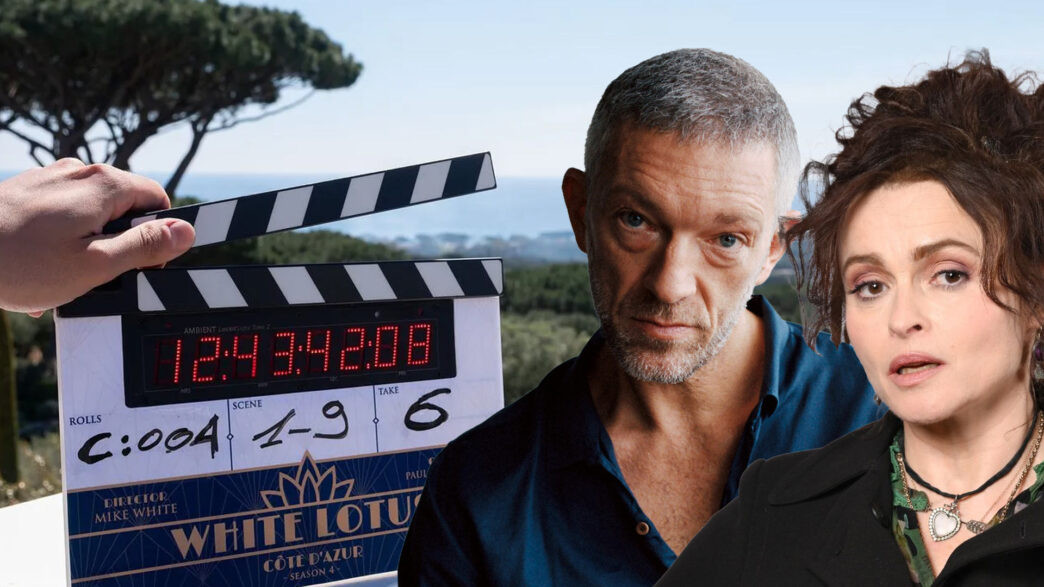 Rodaje de The White Lotus temporada 4 en la Costa Azul con Vincent Cassel y Helena Bonham Carter