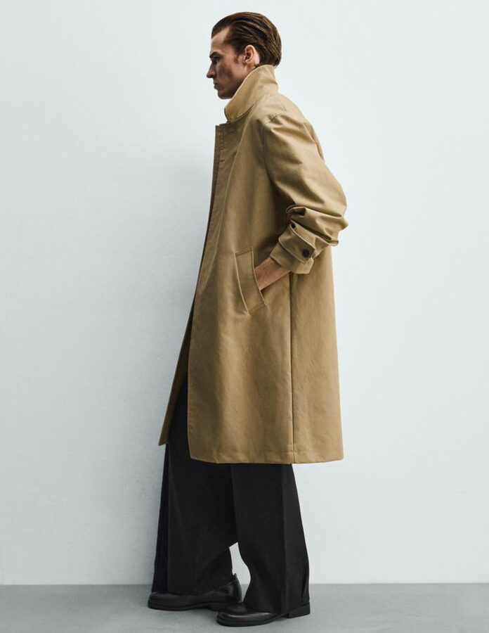 look para día de lluvia Gabardina larga + pantalón baggy