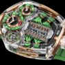 Jacob & Co Bugatti Tourbillon Sapphire Crystal con caja transparente y motor V16 visible