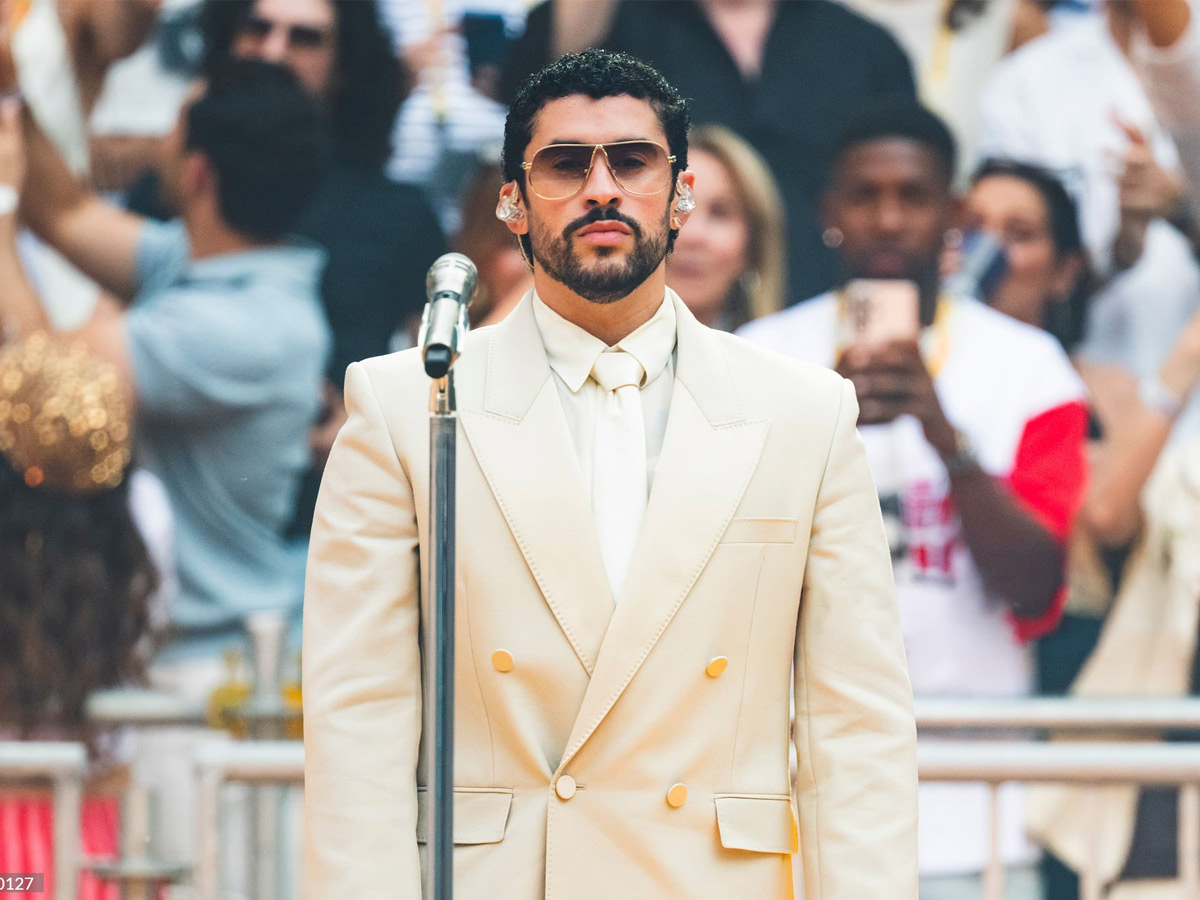 Bad Bunny durante su concierto en Madrid.