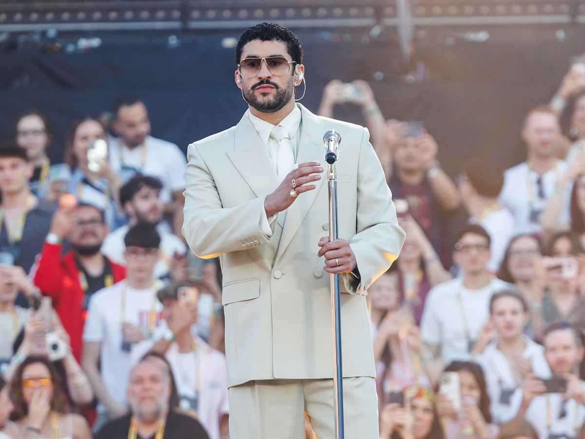 Bad Bunny durante su concierto en Barcelona en mayo de 2026