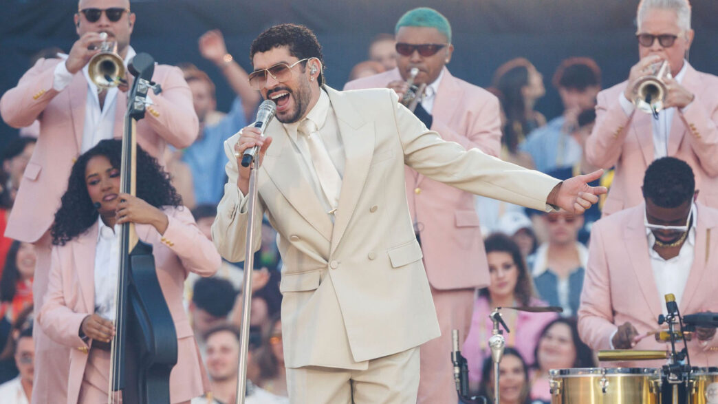 Bad Bunny durante su concierto en Bacelona 2026