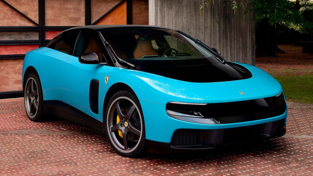 Ferrari Luce 2026 azul turquesa diseño Exterior