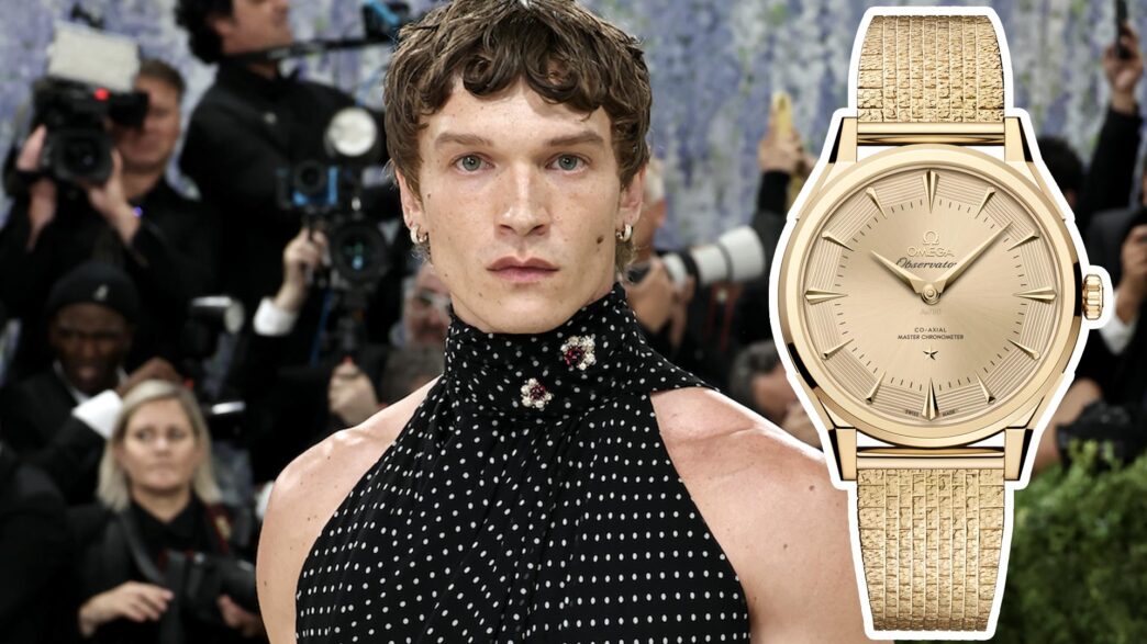Connor Storrie con reloj Omega en la Met Gala 2026