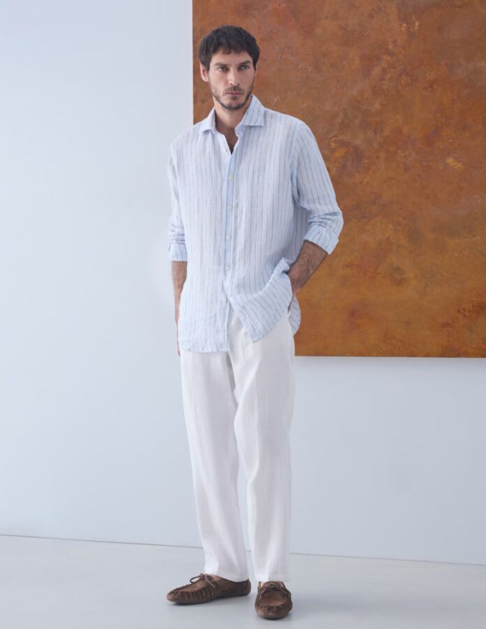 Pantalones rectos blancos de Emidio Tucci