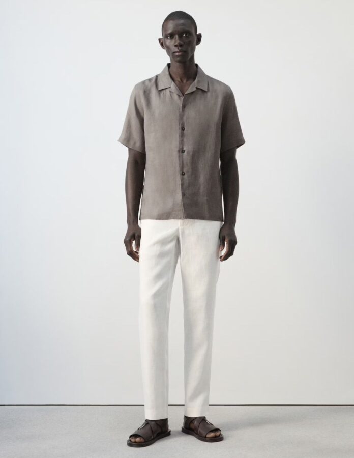 Pantalones blancos rectos de Mango