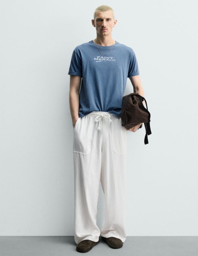 Pantalones blancos holgados de Zara