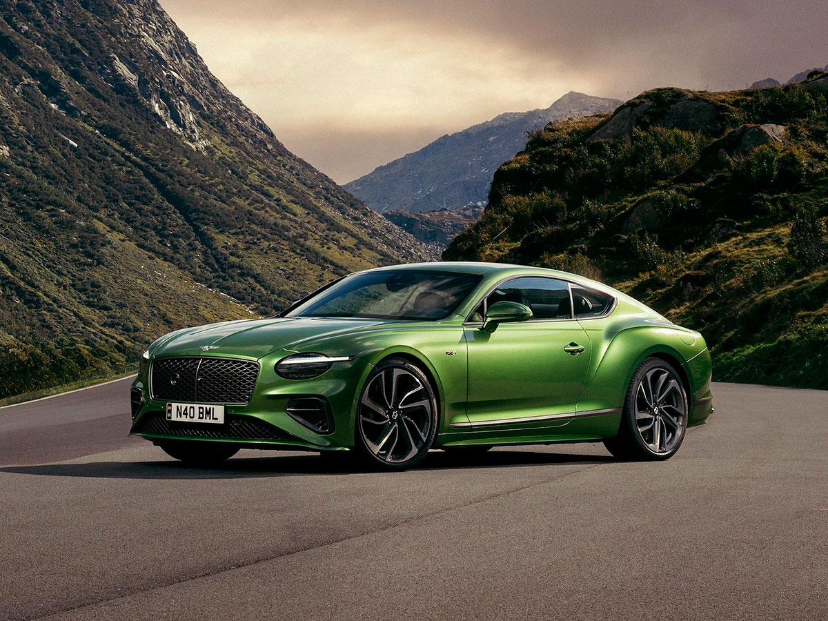 coches deportivos elegantes Bentley Continental GT verde lima