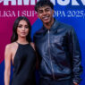 Lamine Yamal y su novia Inés García en la cena de celebración del Barcelona mayo 2026