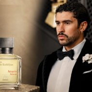 De Bad Bunny a Brad Pitt: estos son los perfumes que usan los hombres más famosos del mundo (y a qué huelen exactamente) Collage de bad Bunny con su perfume