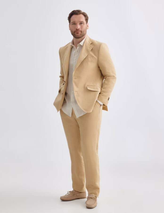 Traje lino color miel Emidio Tucci