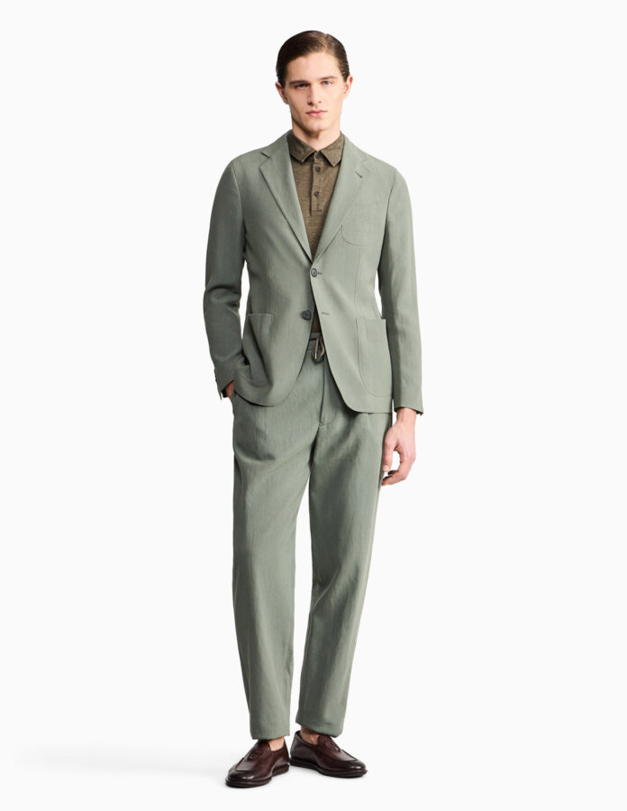 traje lino verde Giorgio Armani