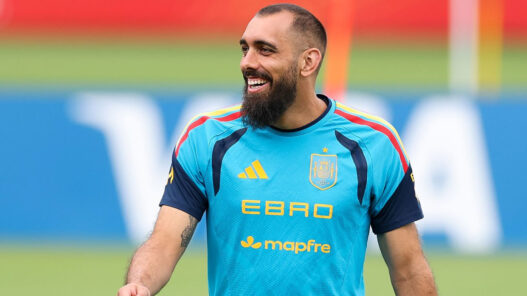 el futbolista Borja Iglesias de la selección española entrenando durante el Mundial 2026