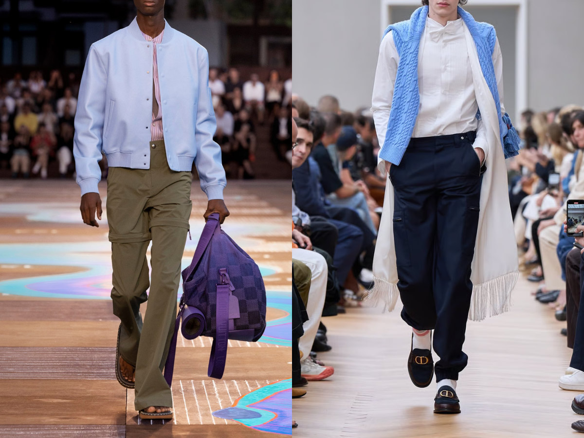 Desfile de Louis Vuitton y de Dior con prendas color azul
