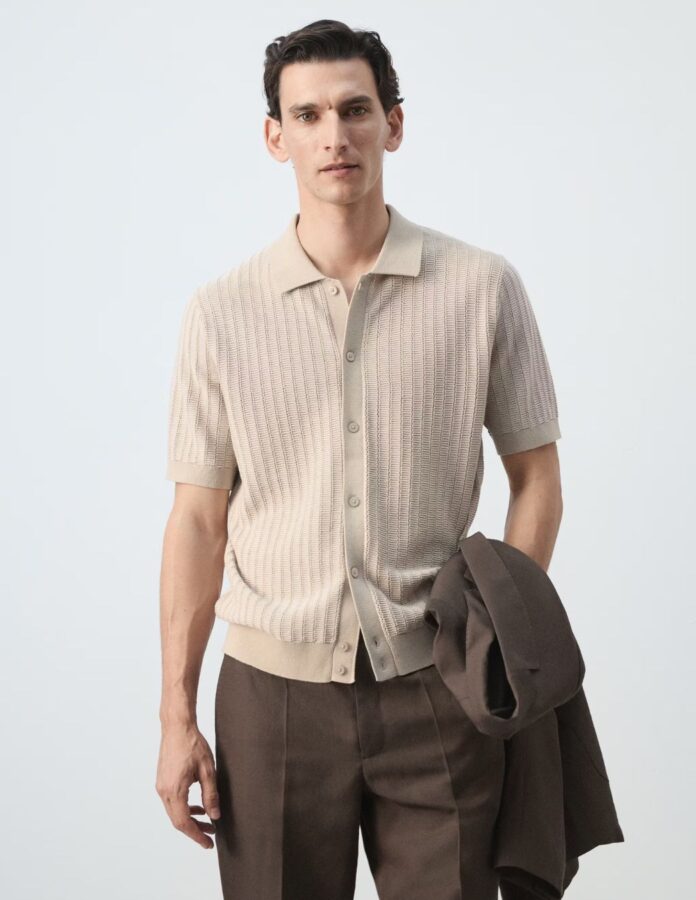 polo de punto para hombre tendencia 2026 Mango
