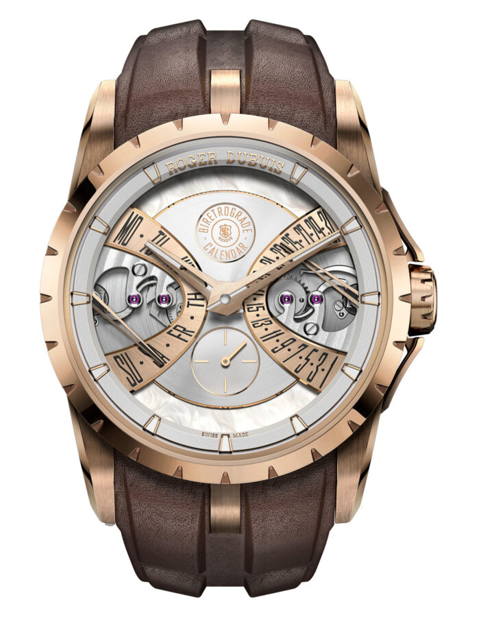Reloj de oro para hombre Roger Dubuis Excalibur Perpetual Calendar birretrogrado oro rosa