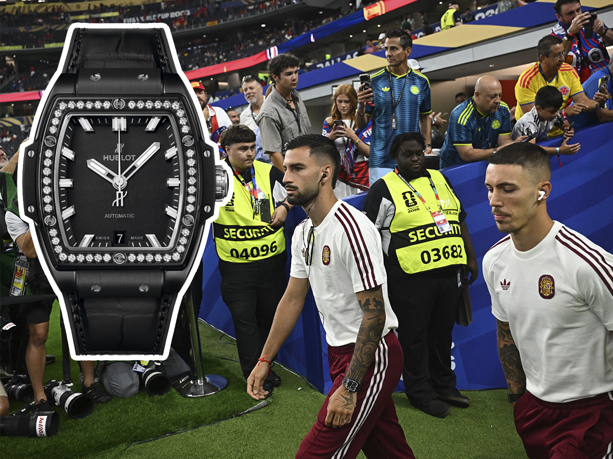 Reloj Hublot de Álex Baena en la semifinal del Mundial 2026: Spirit of Big Bang Black Magic Diamonds de cerámica negra